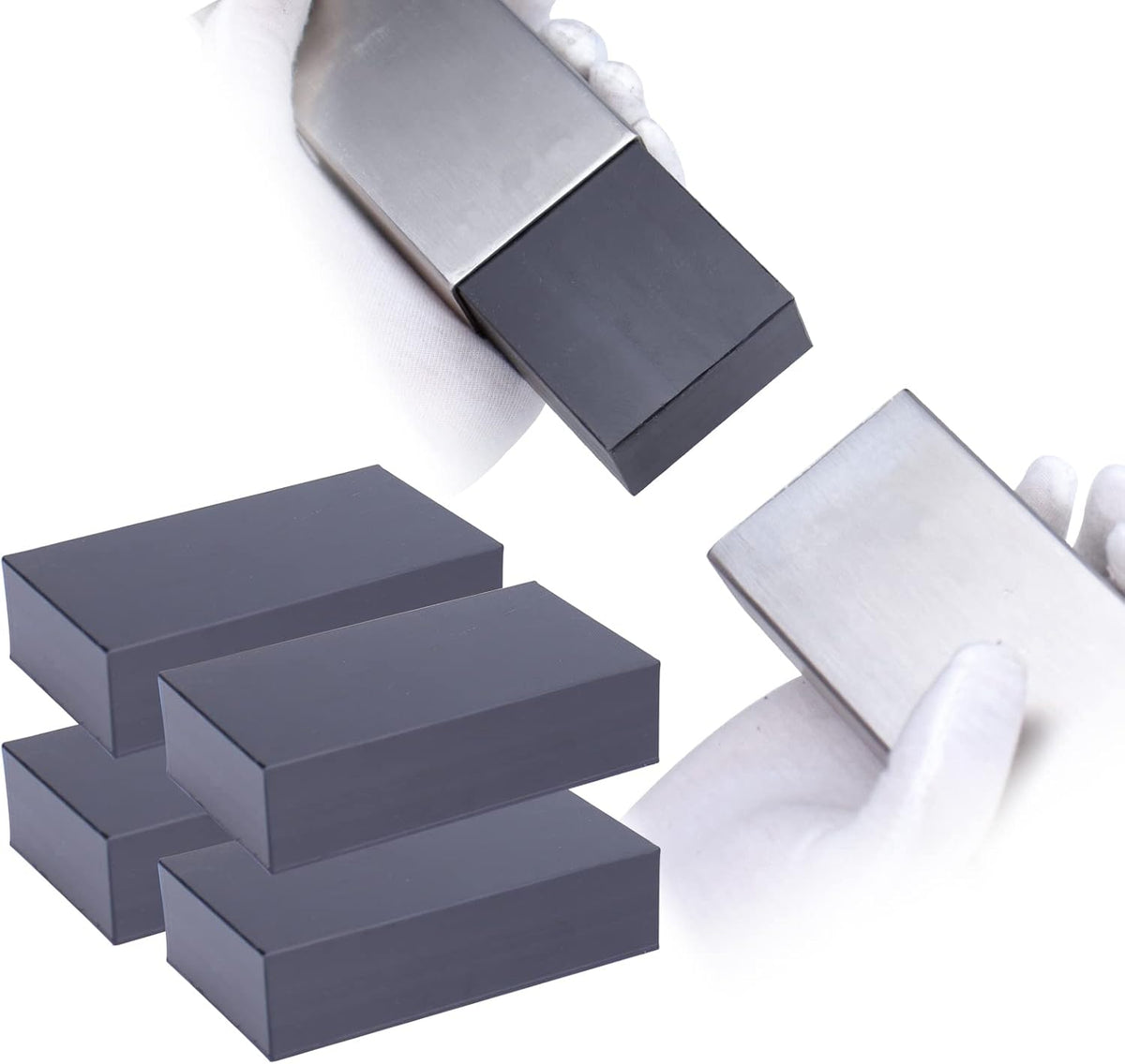 4Pack Weldless Handrail Connector Black Internal Spline for Straight Rectangle Top Rail B73961
