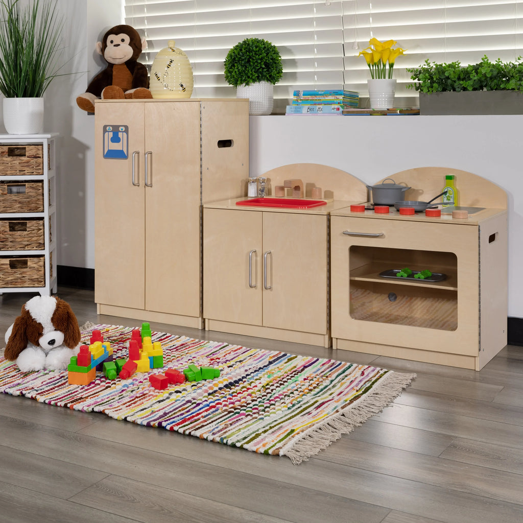 Children's Wooden Kitchen Set with Stove, Sink and Refrigerator J161792