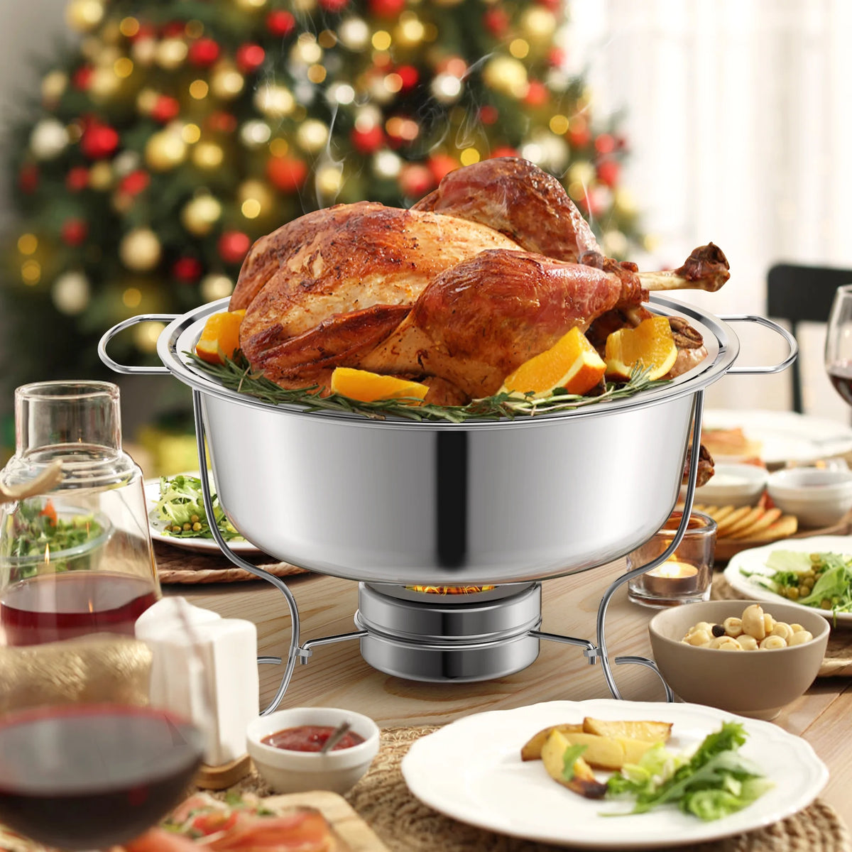 6 Packs Stainless Steel Chafing Dishes Buffet Set with Lids O916