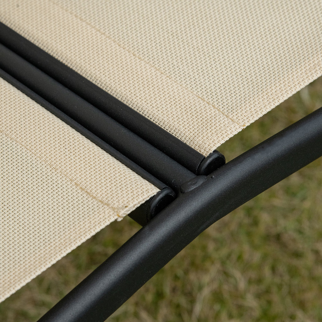 Beige 2-Person Patio Swing with Canopy S360809