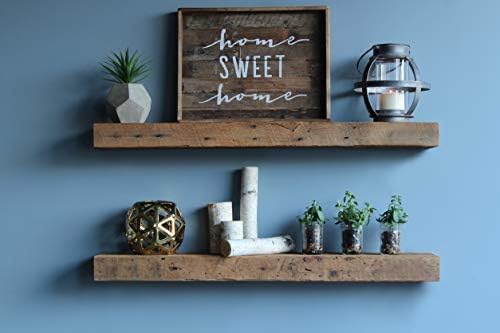 Reclaimed Wood Floating Shelves Set of Two I2867