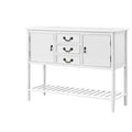 White 3 Drawers Console Table with Two Cabinets and 1 Shelf Q368