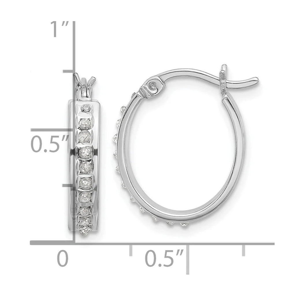 925 Sterling Silver Oval Hoop Earrings N18905