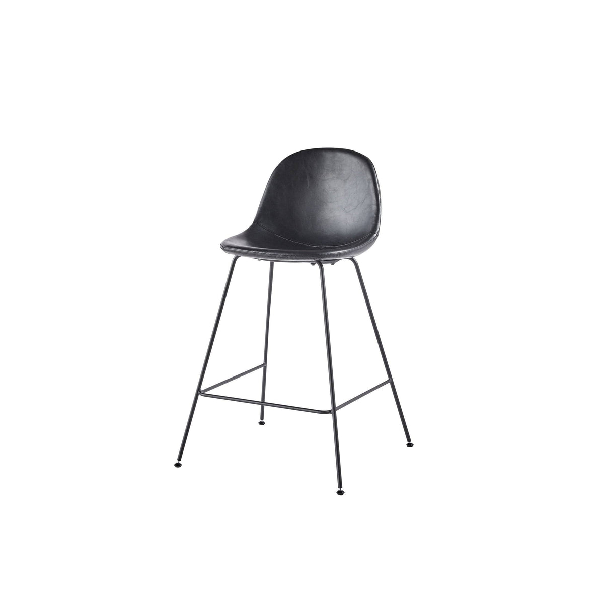 Faux Leather Bar Stool Set of 2 Brown J296