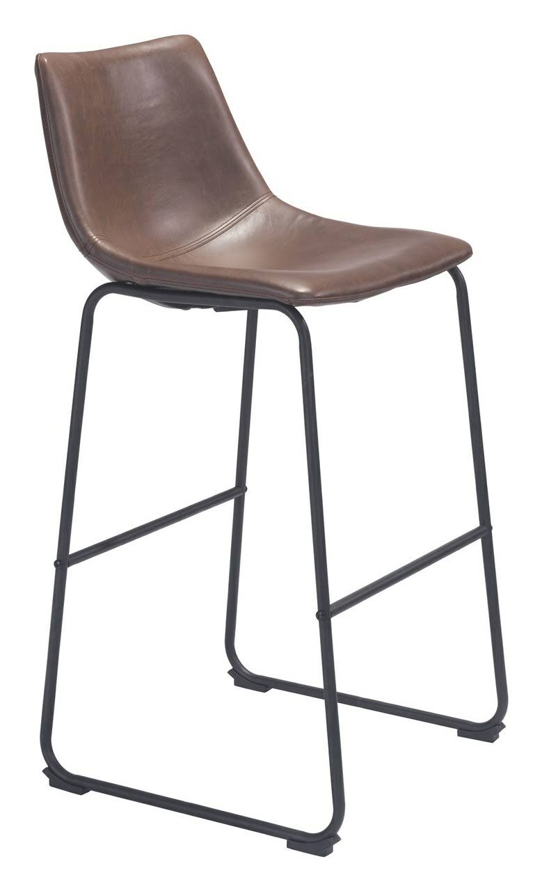 Brown Faux Leather Barstool W980