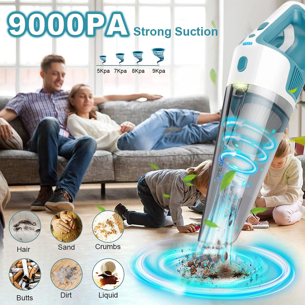 Handheld Vacuum Cordless 9000PA High Power, Rechargeable with LED, Dry/Wet, Pack of 2 E30705
