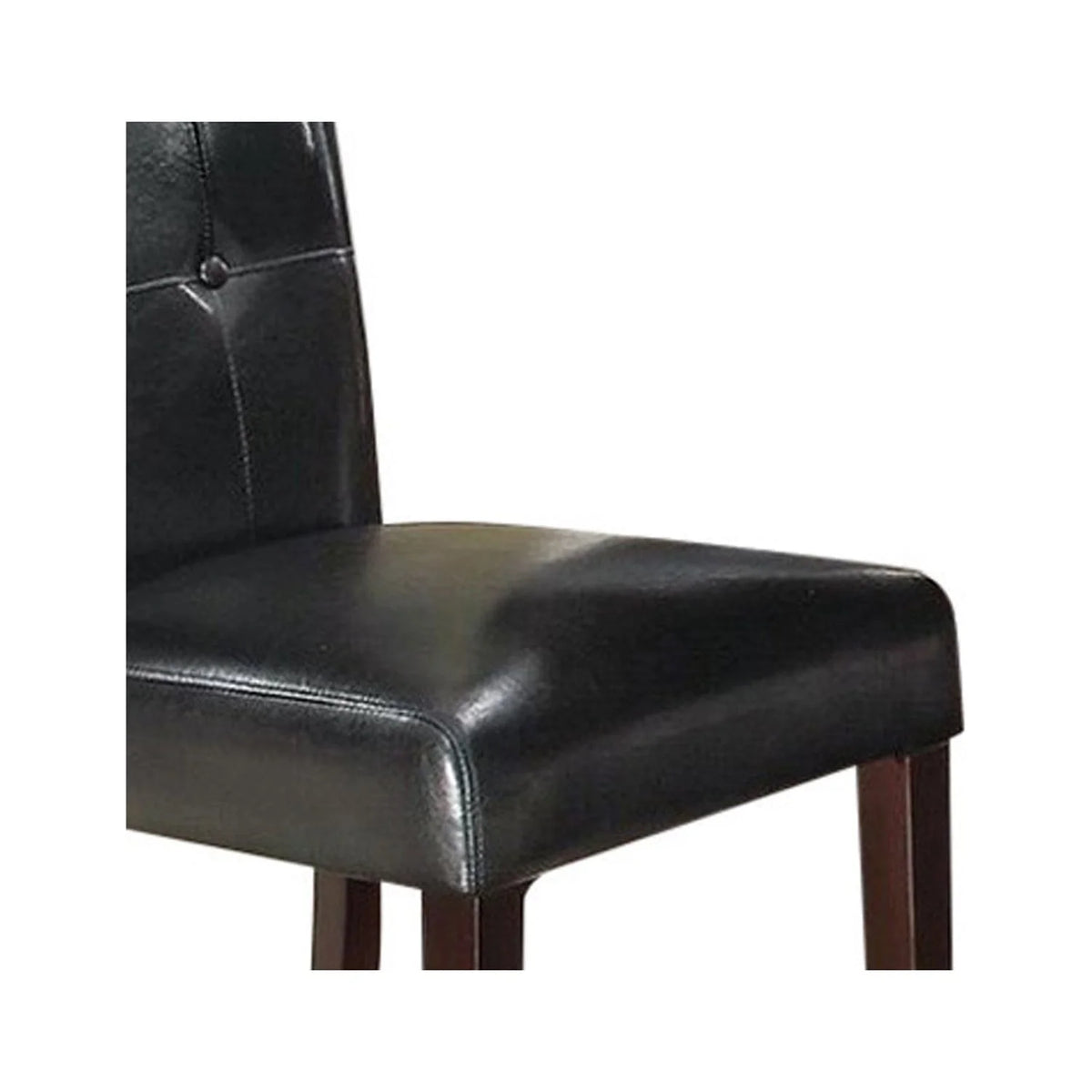 Black Leather Upholstered Dining Chair Set Of 2 L3804