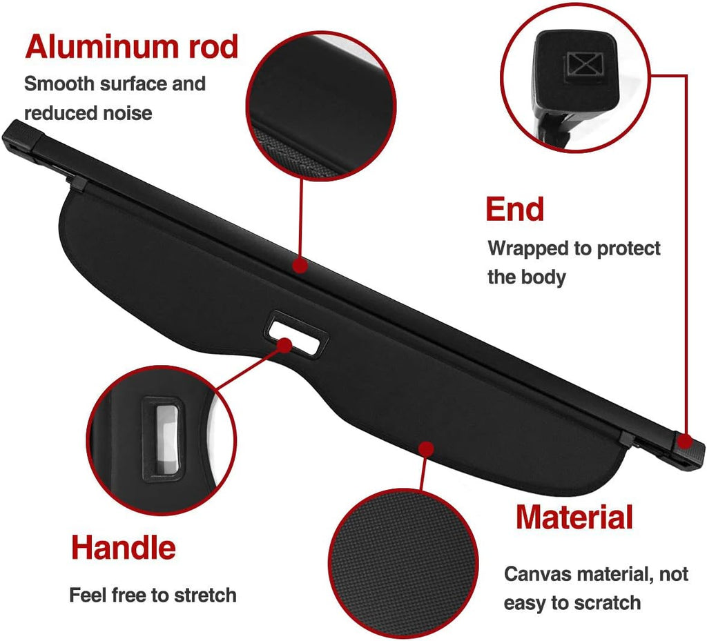 Retractable Rear Trunk Security Shield Black F185