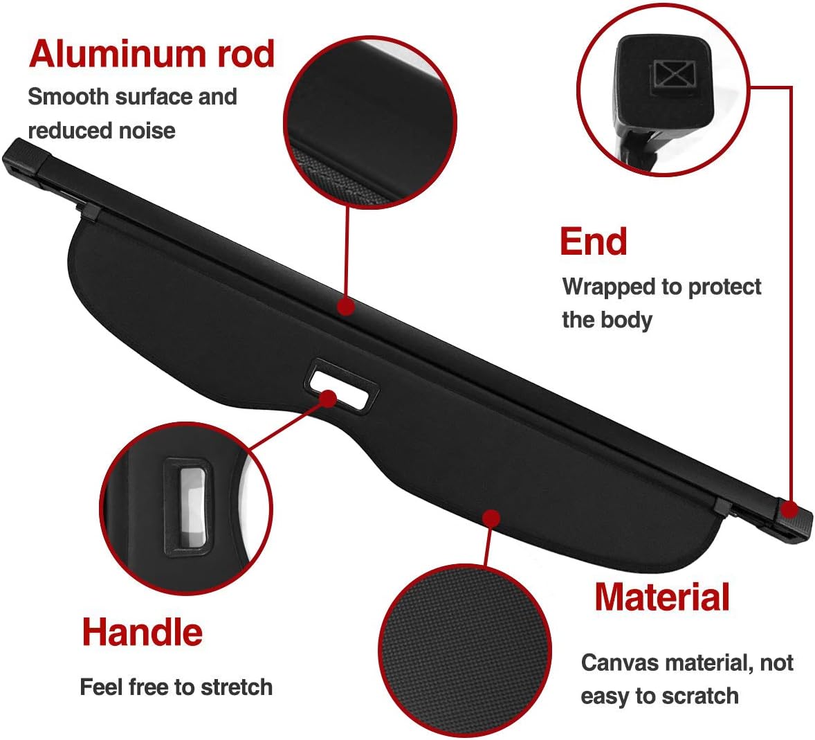 Retractable Rear Trunk Security Shield Black F185