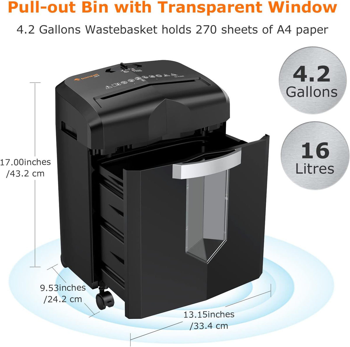 10-Sheet Micro-Cut Paper Shredder with 4.2 Gal Pullout Bin P3203