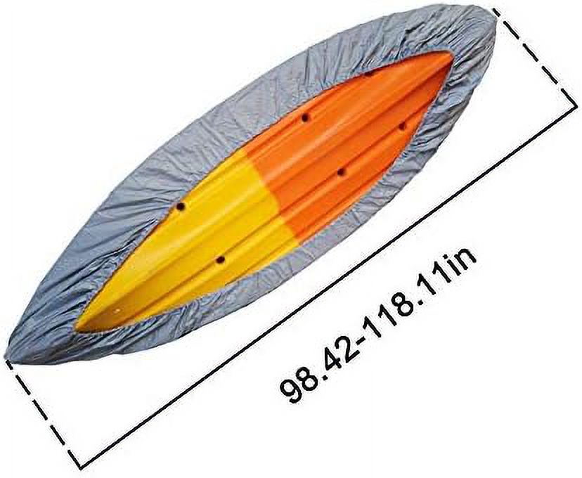 Waterproof Kayak Canoe Cover, UV Resistant, Silver, 13.5-14.8Ft A590579