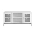 White Metal Framed Wood Media Cabinet G39855