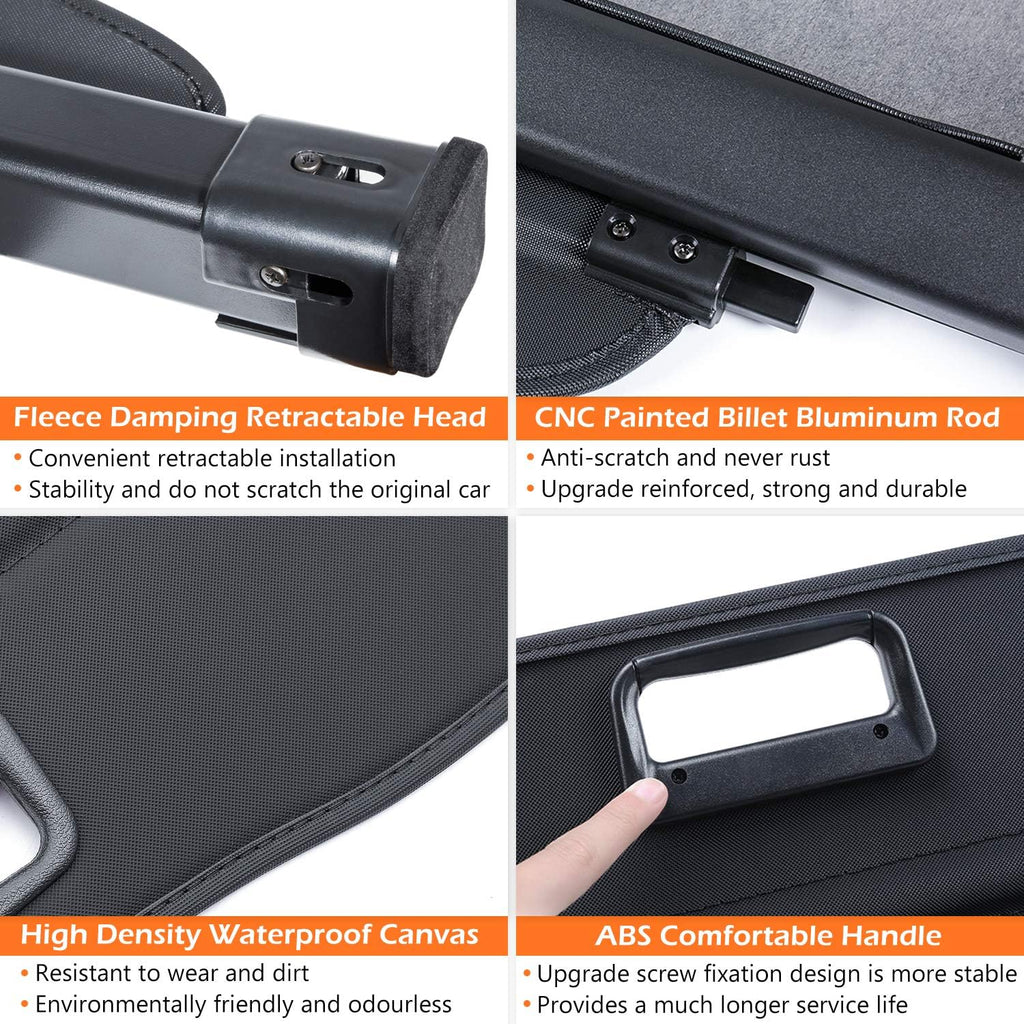 Retractable Trunk Cargo Cover Waterproof Pack of 2 Q67061