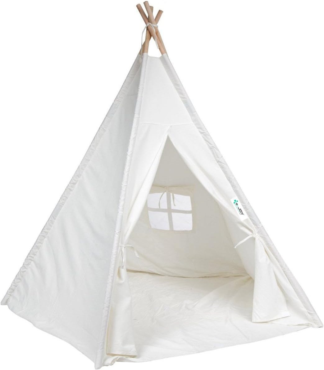 6' Indoor Canvas Teepee Play Tent with Carry Case with Mat with Light Pack of 2 B9686