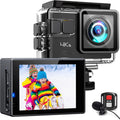 4K Waterproof Action Camera with External Microphone, 170° Wide Angle Lens, 2 x 1050mAh Battery J158