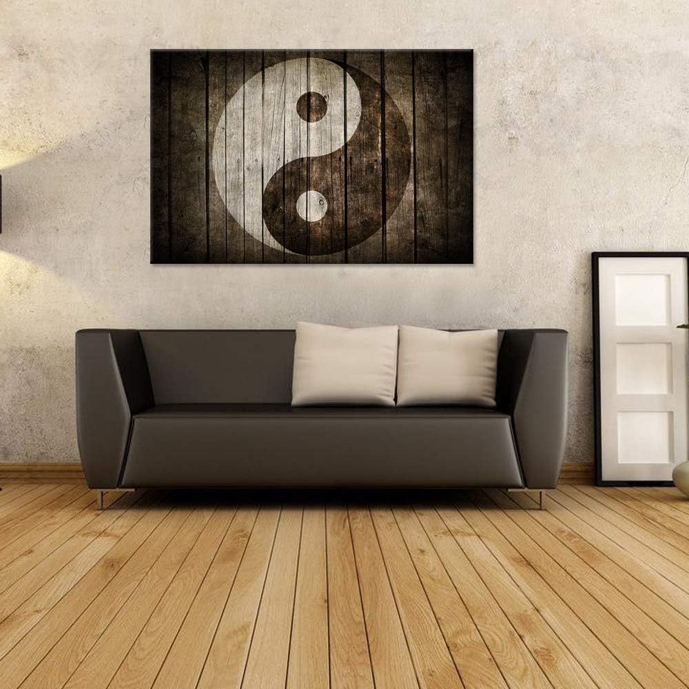 Black and White Yin Yang Symbol Canvas Print 24x36 R7690