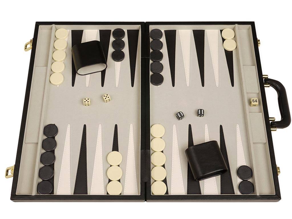 Black Attache Case Backgammon Board Set Y177