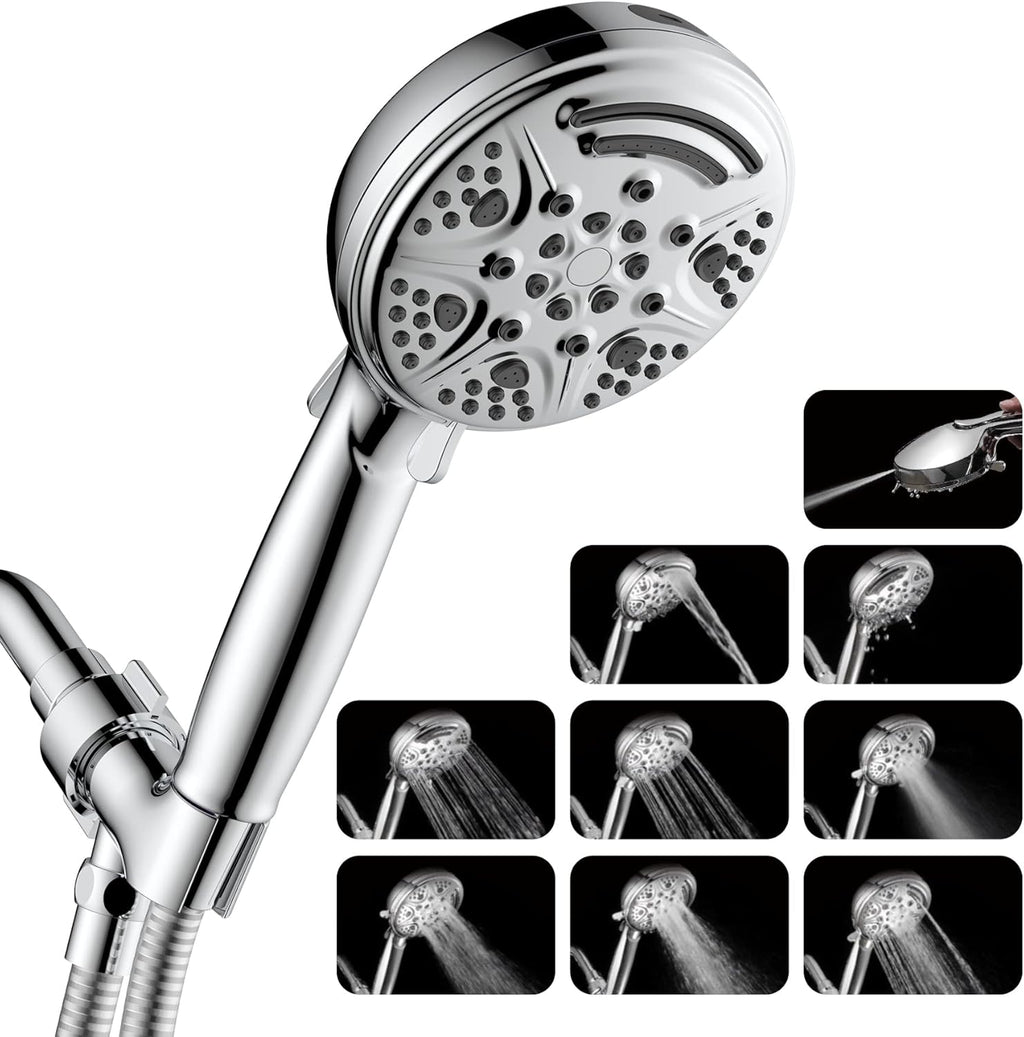 Pack of 2 Silver Handheld Showerhead with 59-Inch Hose J7959