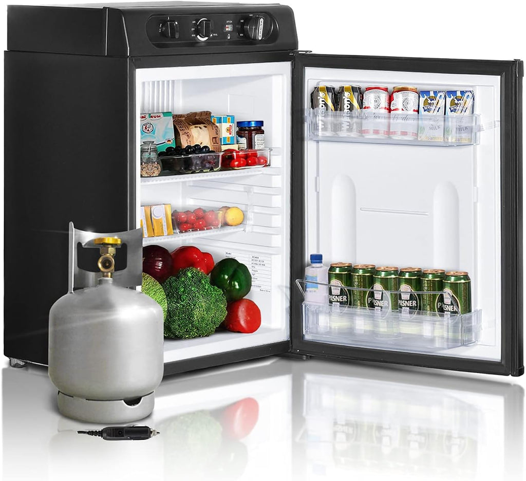 12V Compact Fridge, 1.4 Cu.Ft, Black Q335