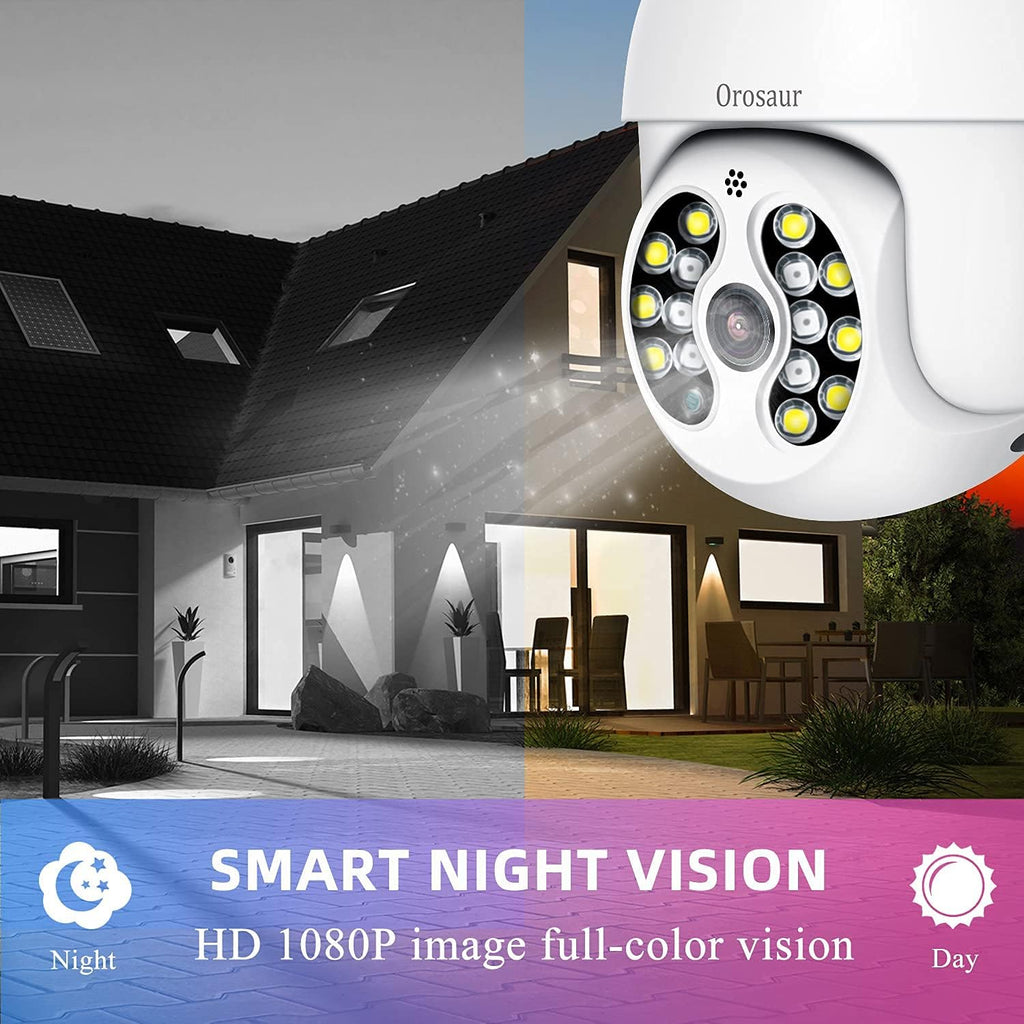3MP PTZ Outdoor Security Camera with WiFi, 360° View, 1080P HD, IP66 Weatherproof, 2-Way Audio, Color Night Vision R40606
