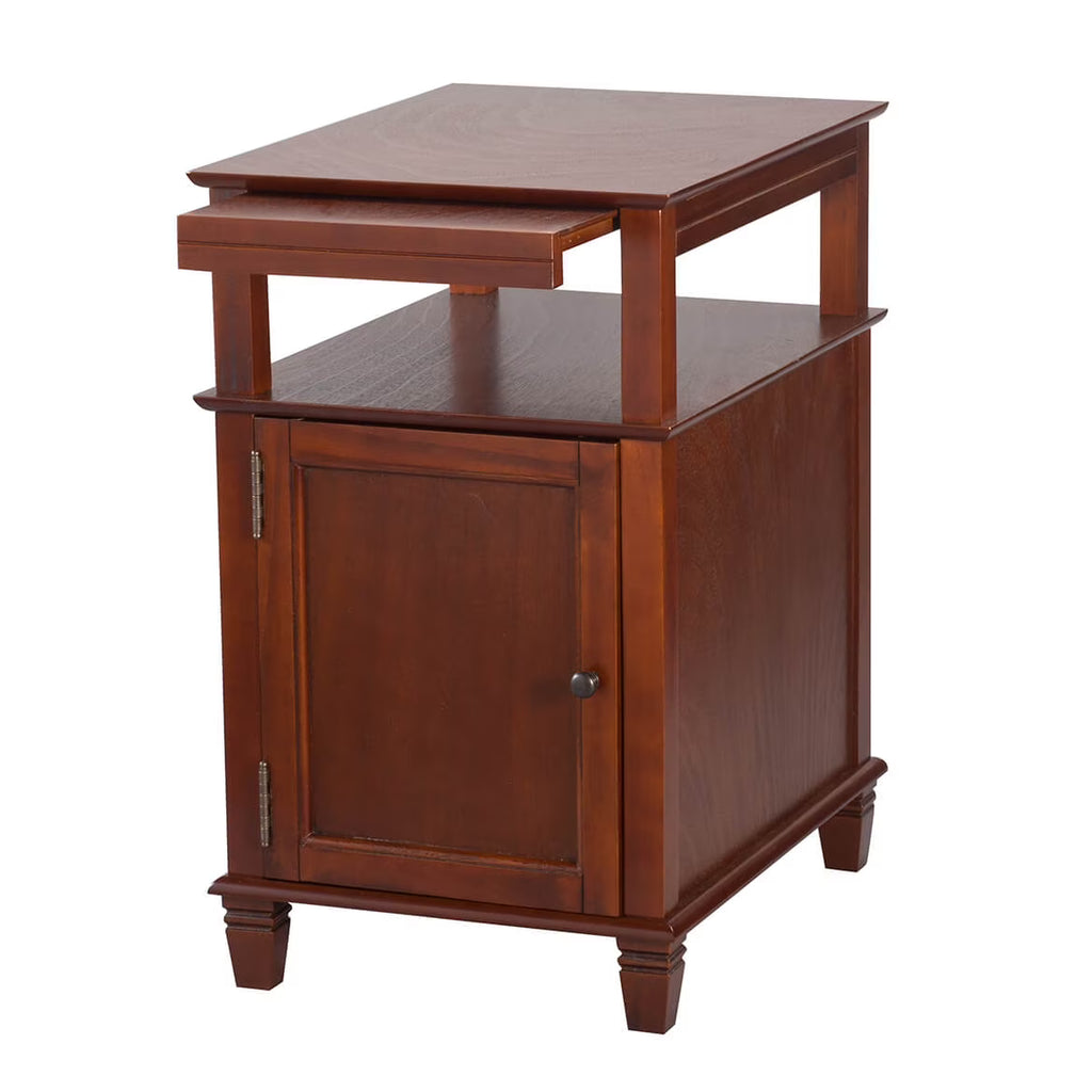 Mahogany Recliner Table with Slide-Out Shelf I951493