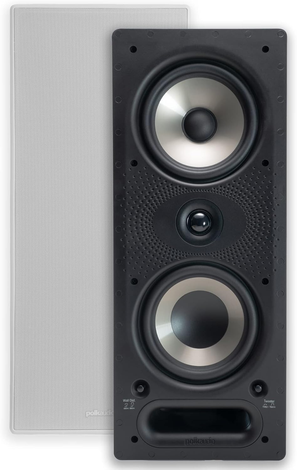 Black 3-way In-Wall Speaker with Power Port & Paintable Grille S52356