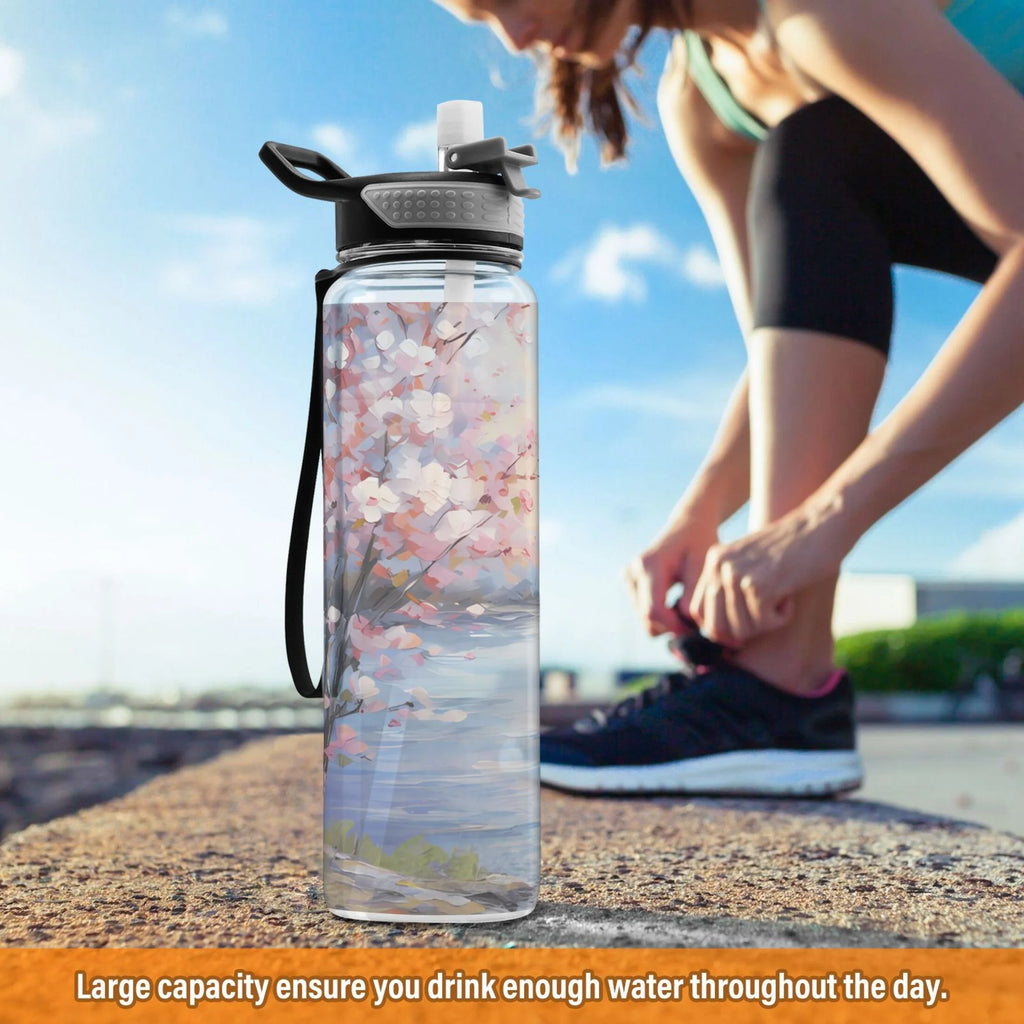 32oz Tritan Leakproof Clear Sports Water Bottle V8979