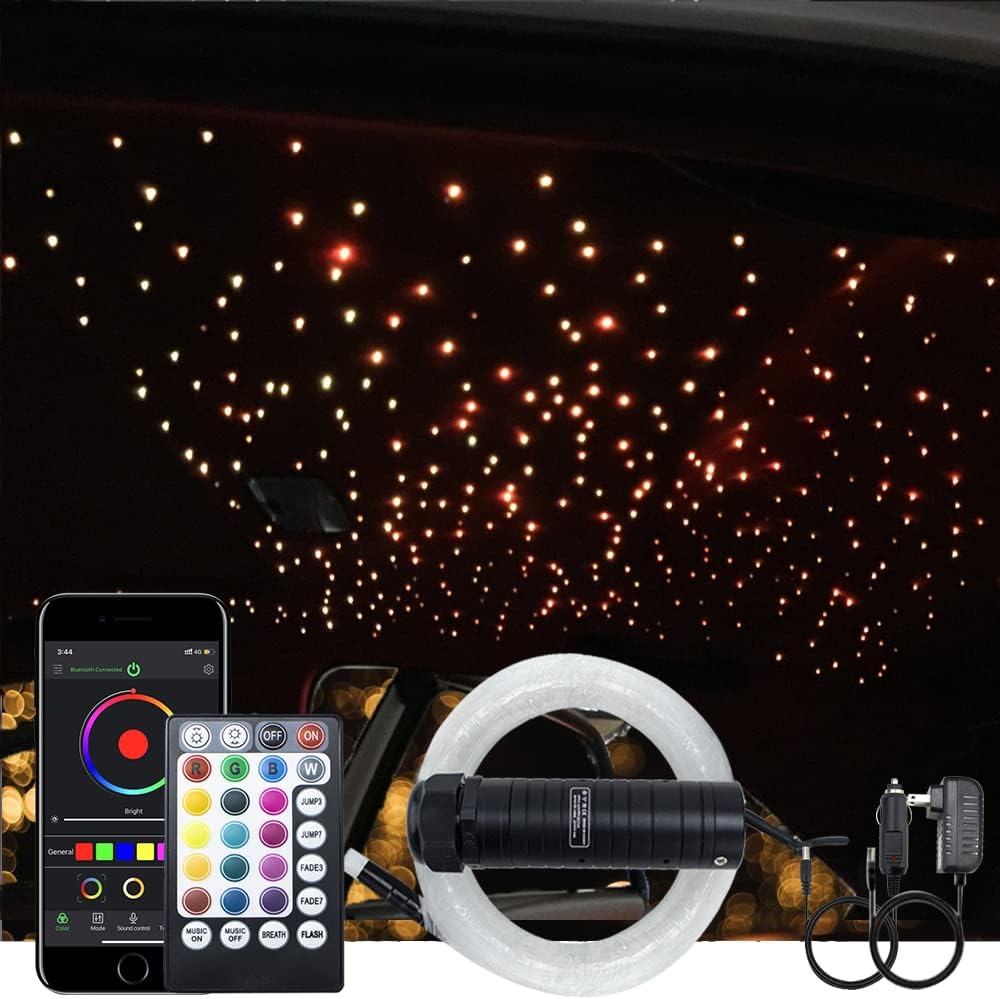 6W Fiber Optic Star Ceiling Light Kit with 295pcs Fiber Cable and RF Remote X67366