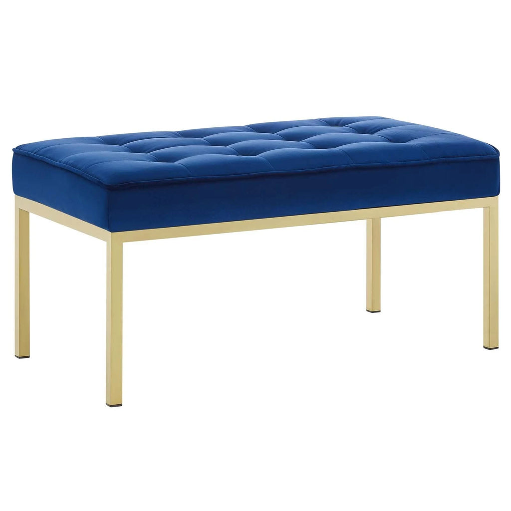 Navy Performance Velvet Bench F9801