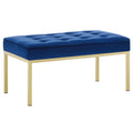 Navy Performance Velvet Bench F9801