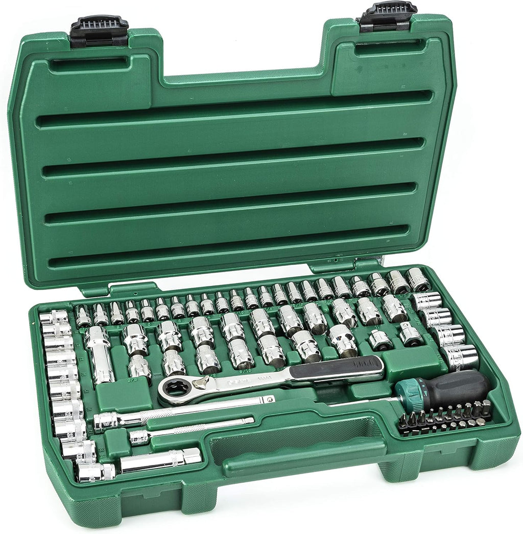 21-Piece Pass-Thru Socket Set, 3/8-Inch Drive Metric/SAE, Black Storage Case A6273