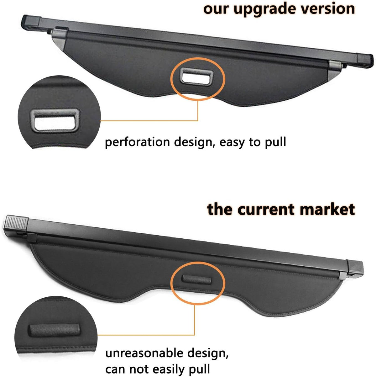 Retractable Trunk Cargo Cover Waterproof Pack of 2 Q67061