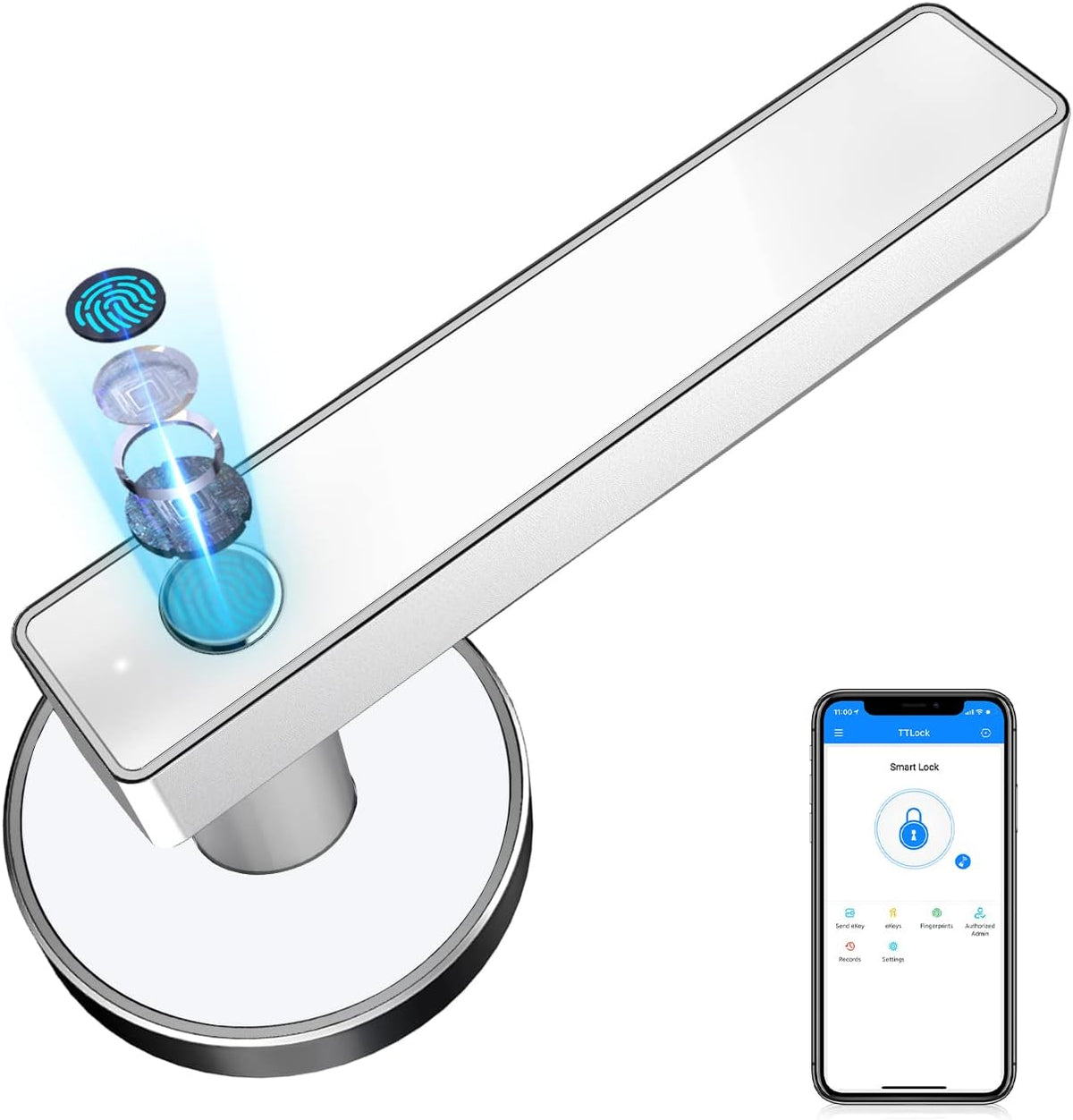 Black Biometric Fingerprint Smart Deadbolt Door Lock E999