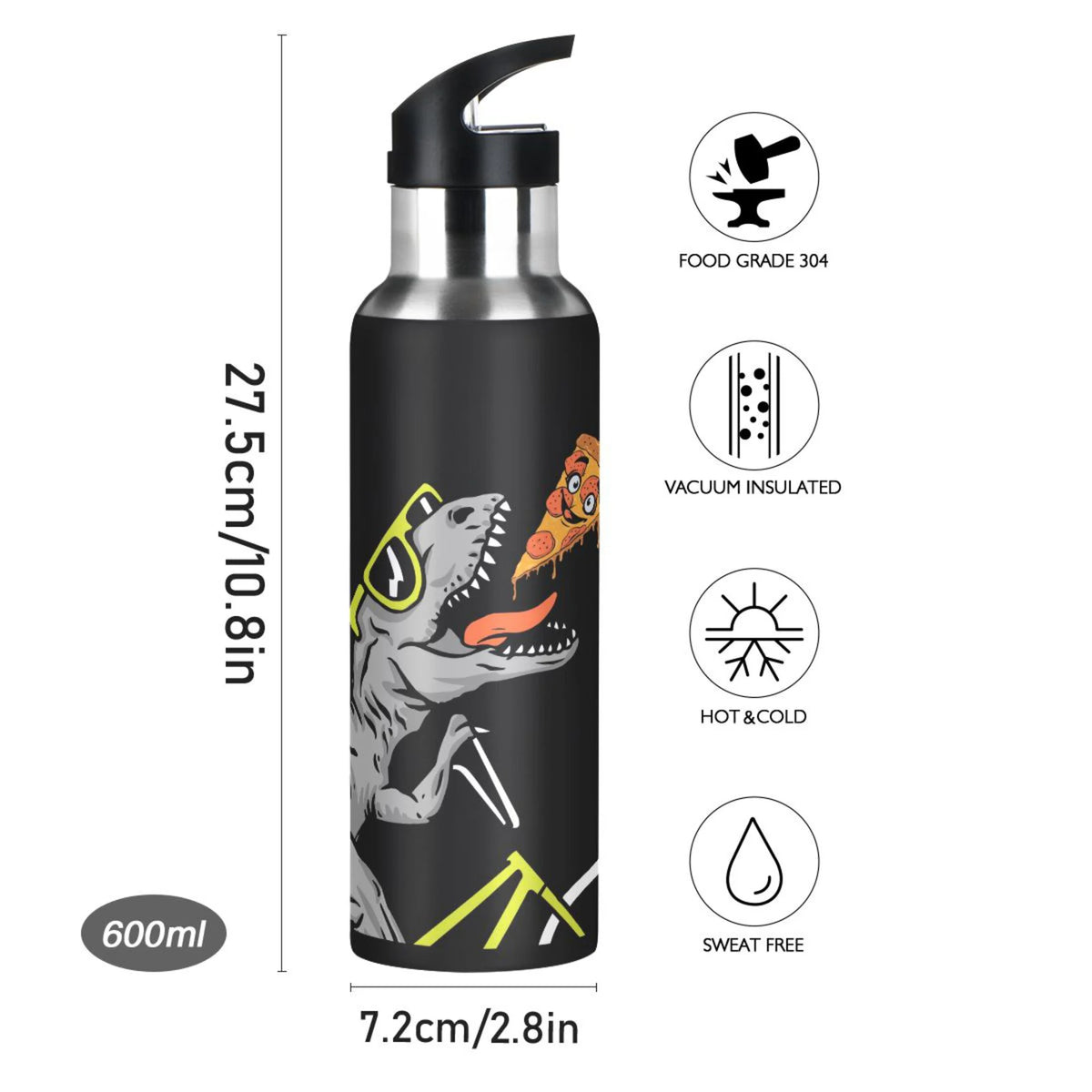 Stainless Steel Insulated Water Bottle with Straw Lid H549