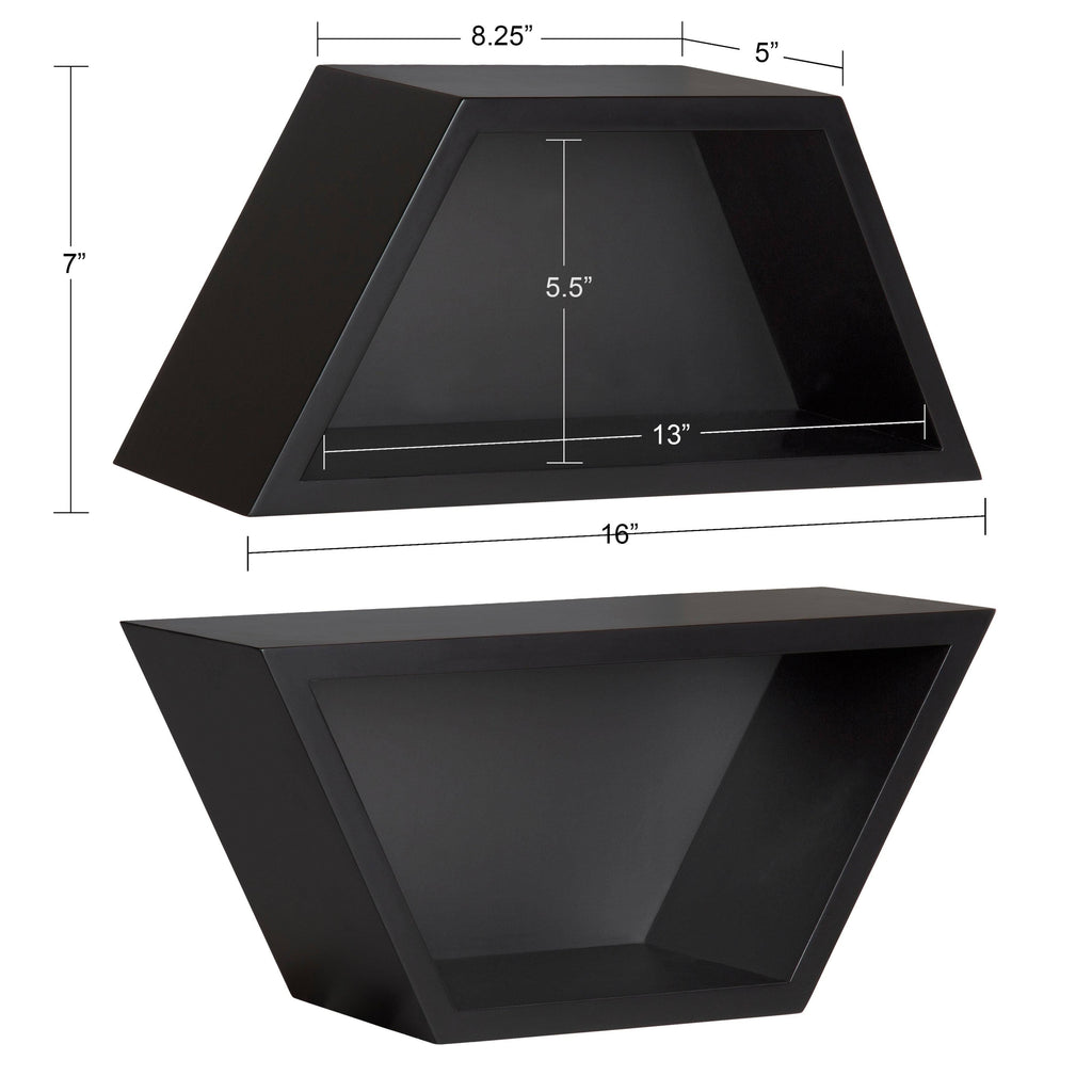 White Wall Shelf Set of 2 D786202