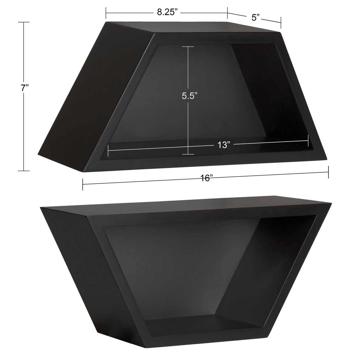 White Wall Shelf Set of 2 D786202