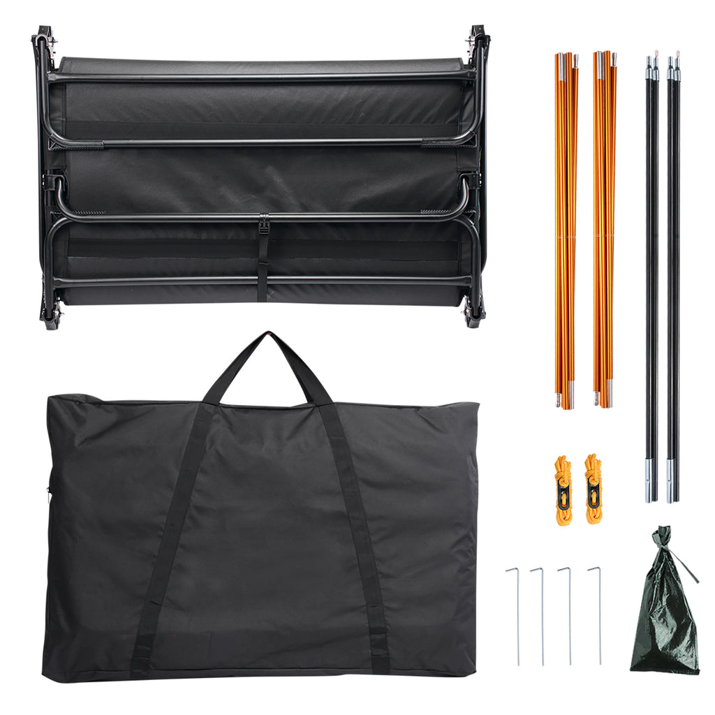 Green Double Tent Cot Folding Portable Waterproof Camping Bed for 2 Person with Rain Fly Bag Q663260