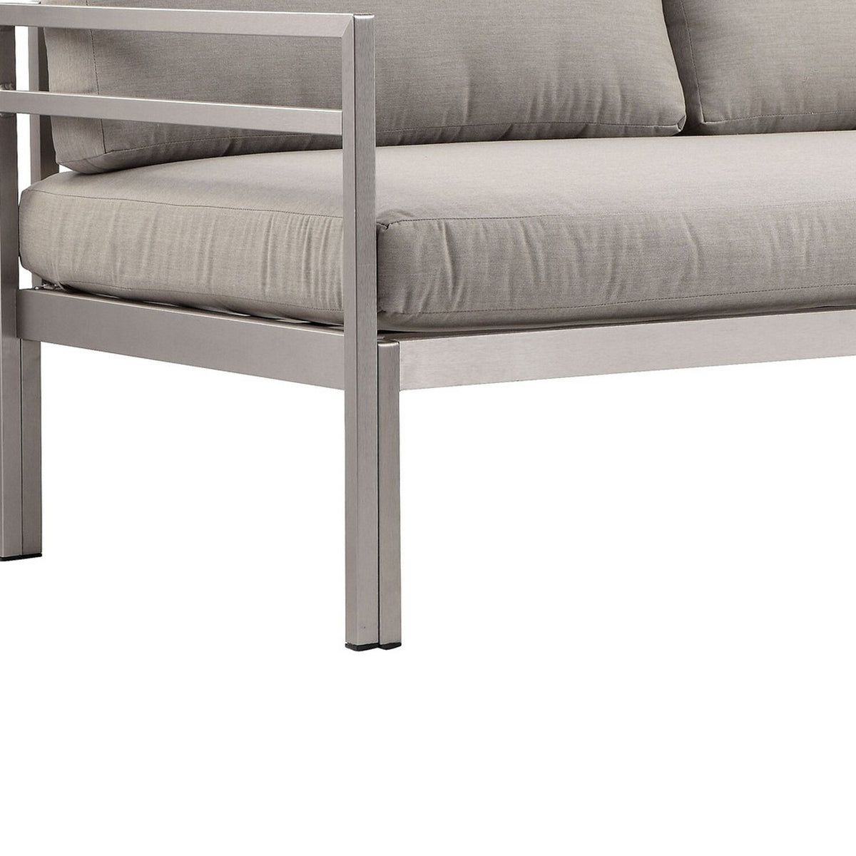Gray Aluminum Frame Outdoor Sofa with Fabric Cushions A719295
