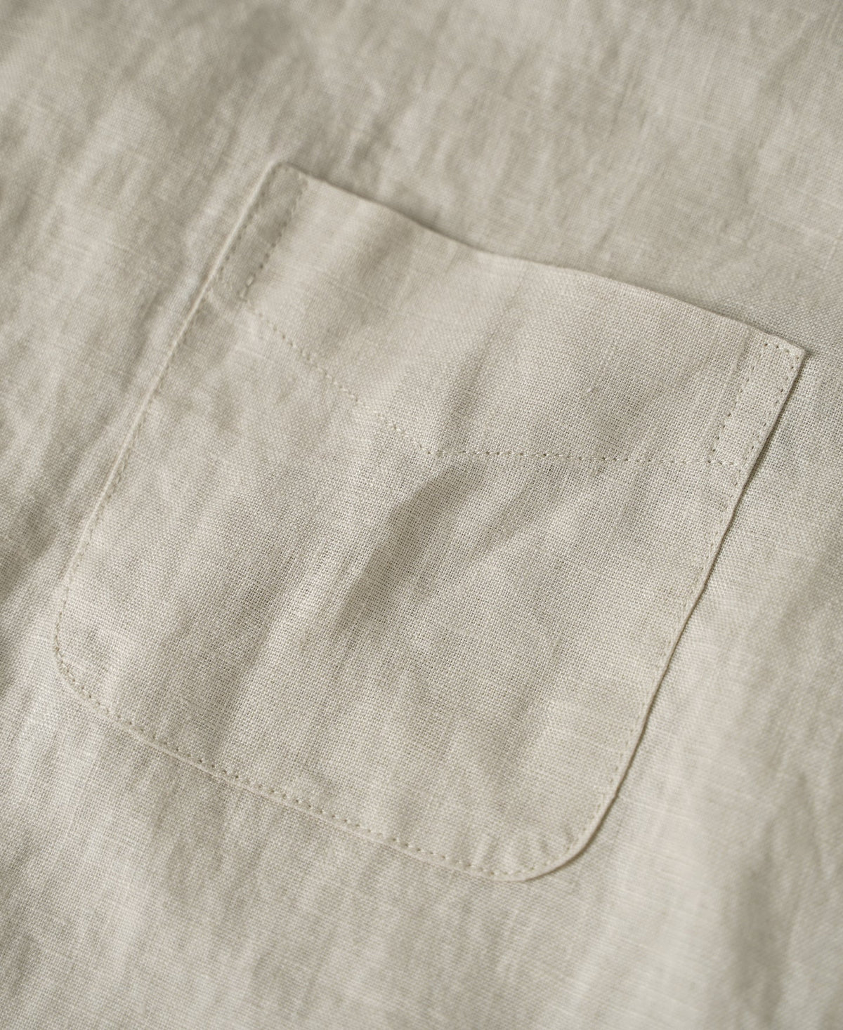 1950s Italian Collar Linen Short Sleeve Shirt