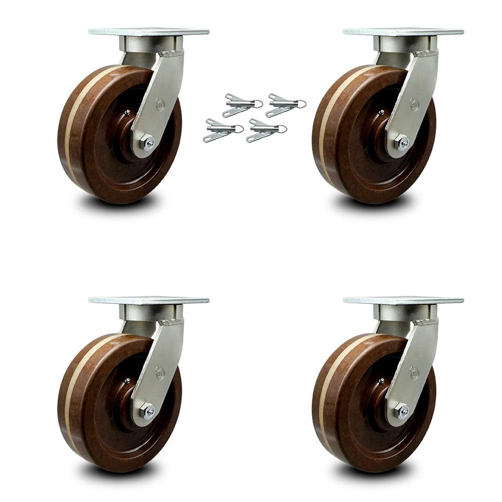 8” x 3” High Temperature Phenolic Swivel Caster X150