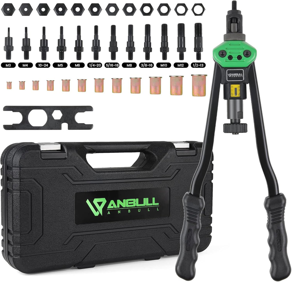 16 Rivet Tool Kit with 120PCS Rivet Nuts & Plastic Case L620