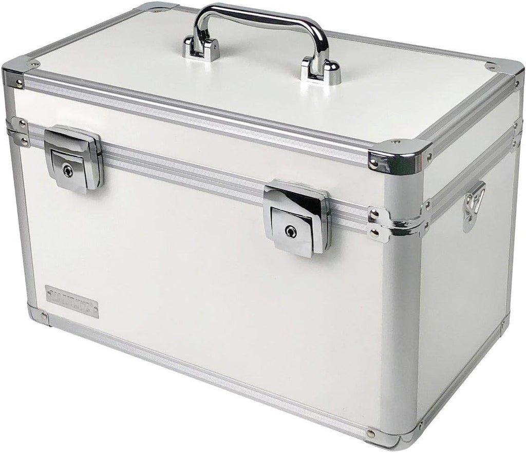 Large Locking Storage Case with Dividers, White M76172