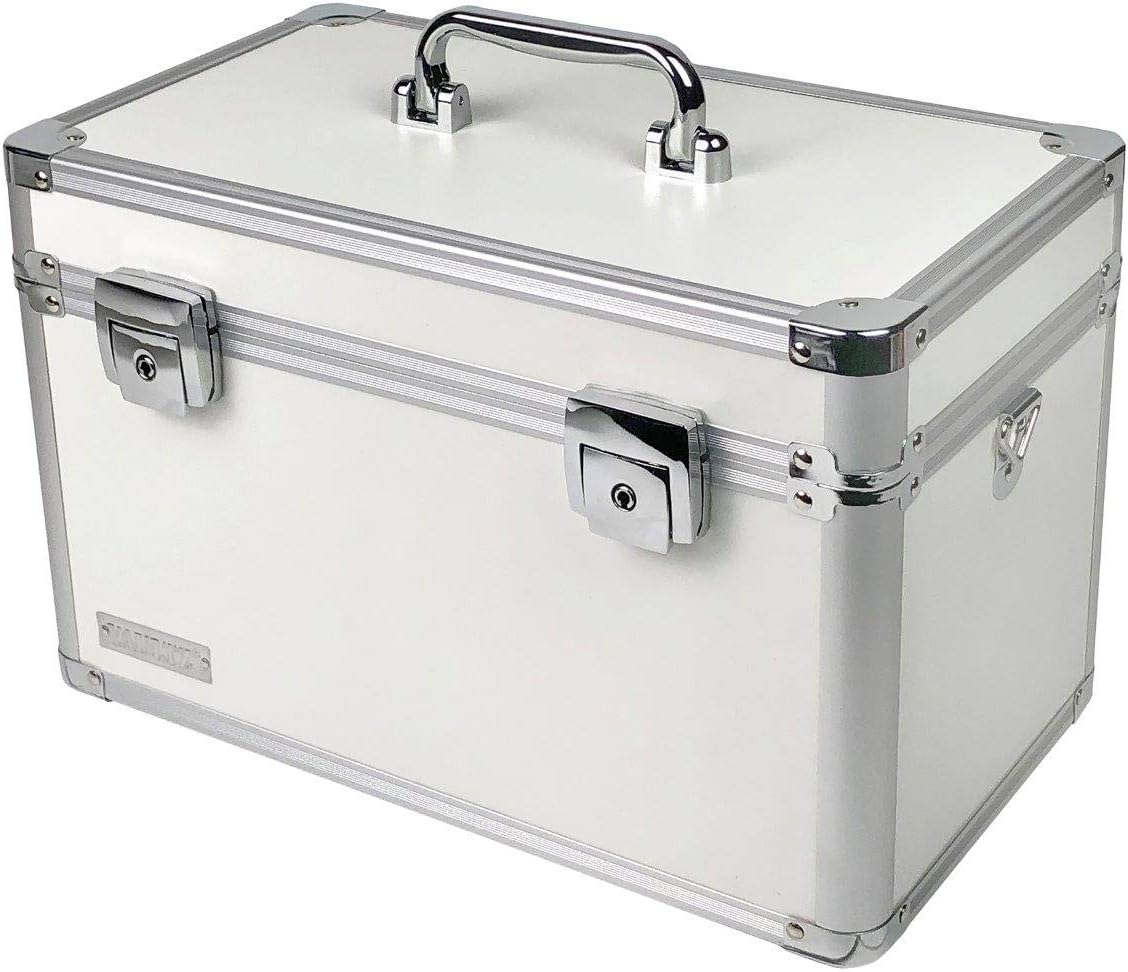 Large Locking Storage Case with Dividers, White M76172