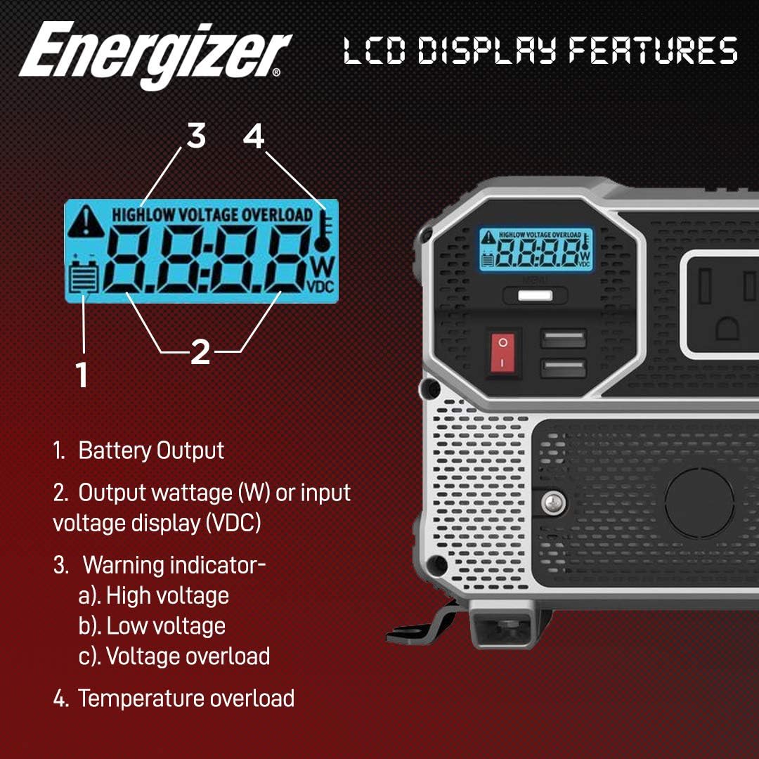 2000 Watts Power Inverter, 12v to 110v, Two AC Outlets, Two USB Ports W73323