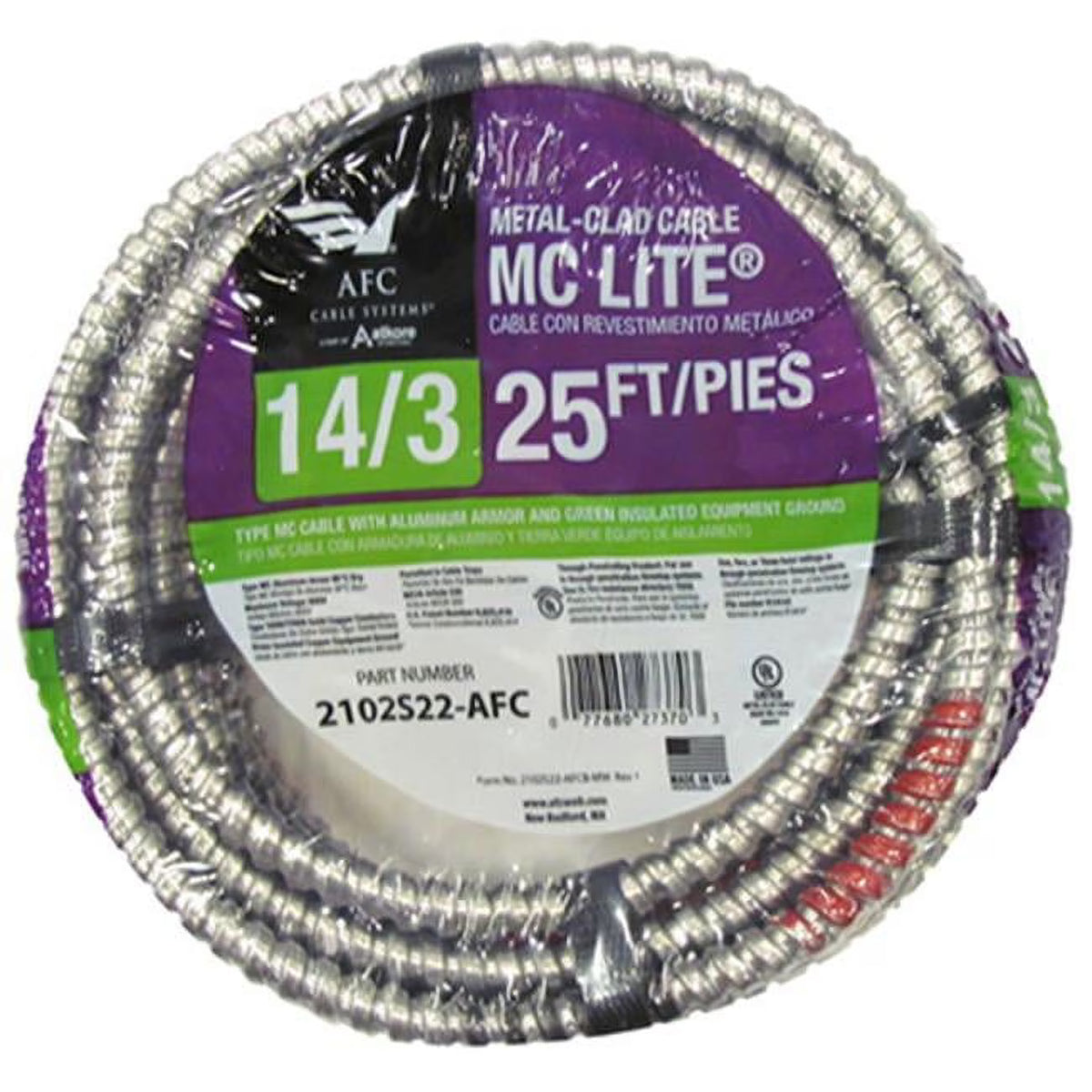 25 ft. 3 Conductor Aluminum Metal Clad Flexible Conduit L722596