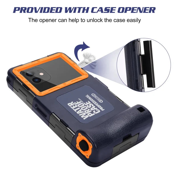 Waterproof Protective Case for Phones Up to 6.9 Inch with Lanyard E92467