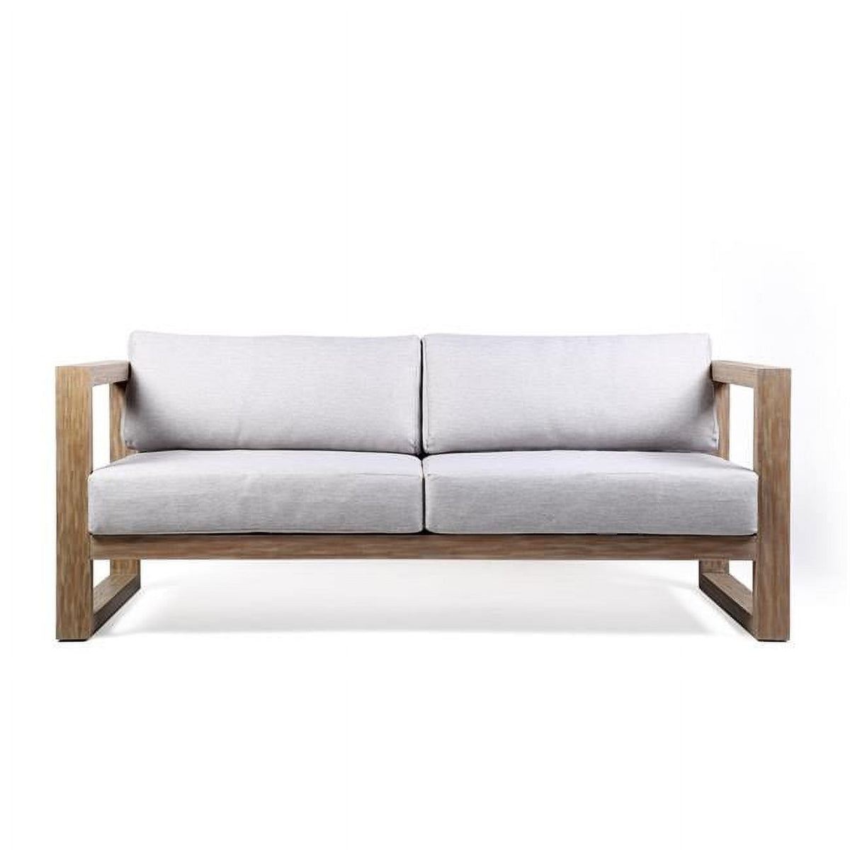 Eucalyptus Wood Patio Sofa in Teak & Light Gray G217108