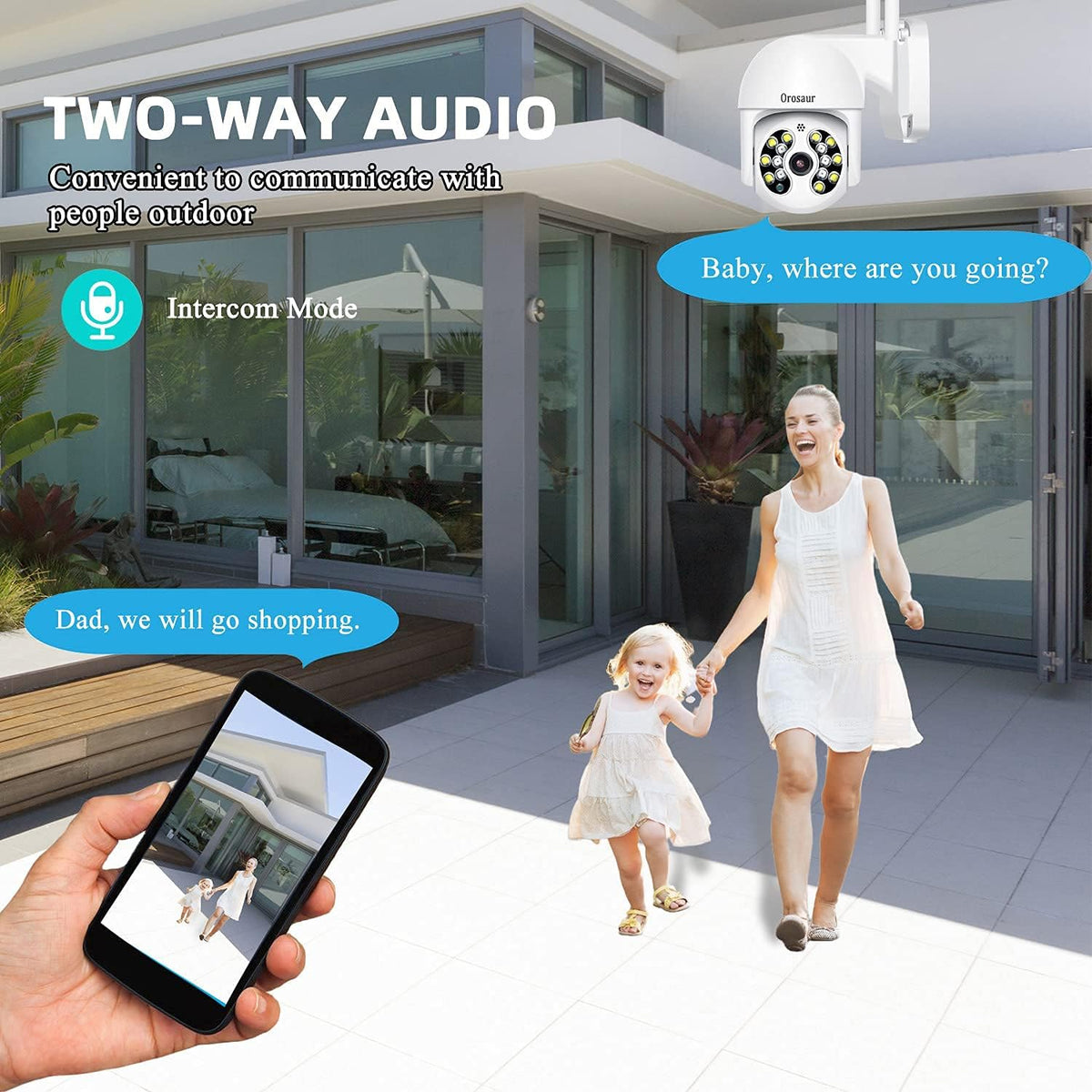 3MP PTZ Outdoor Security Camera with WiFi, 360° View, 1080P HD, IP66 Weatherproof, 2-Way Audio, Color Night Vision R40606