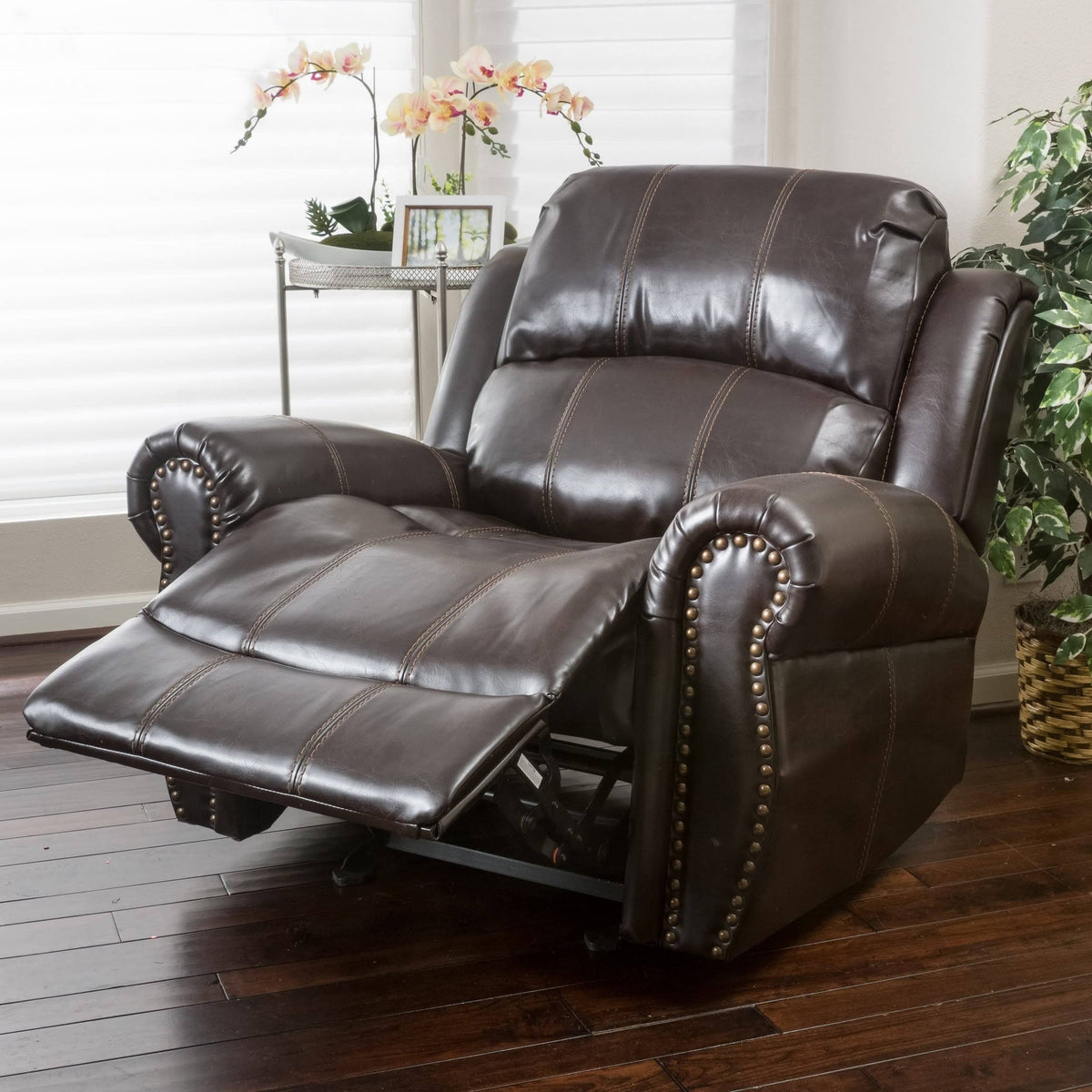 Faux Leather Glider Recliner Club Chair A311