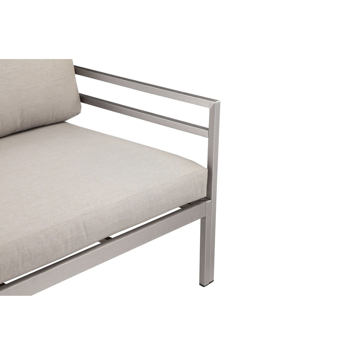 Gray Aluminum Frame Outdoor Sofa with Fabric Cushions A719295